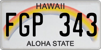 HI license plate FGP343