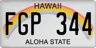 HI license plate FGP344