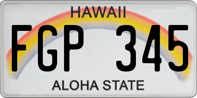 HI license plate FGP345