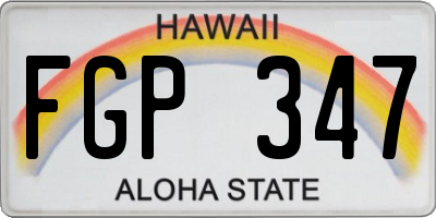 HI license plate FGP347