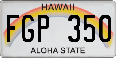 HI license plate FGP350