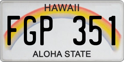 HI license plate FGP351