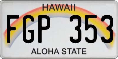 HI license plate FGP353