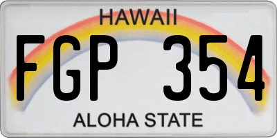 HI license plate FGP354
