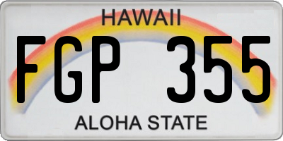 HI license plate FGP355