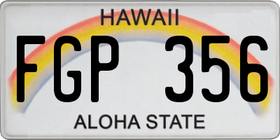 HI license plate FGP356