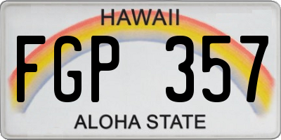 HI license plate FGP357