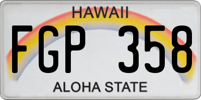 HI license plate FGP358