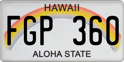 HI license plate FGP360