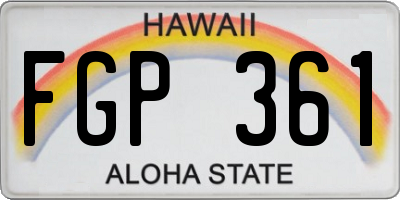 HI license plate FGP361