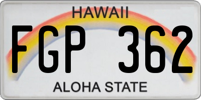 HI license plate FGP362