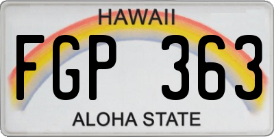 HI license plate FGP363