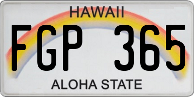 HI license plate FGP365