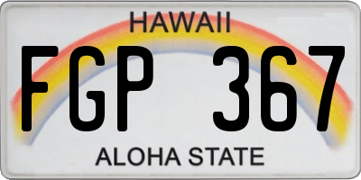 HI license plate FGP367
