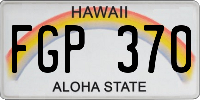 HI license plate FGP370