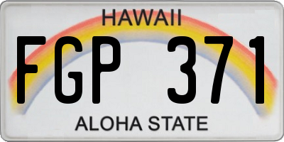 HI license plate FGP371