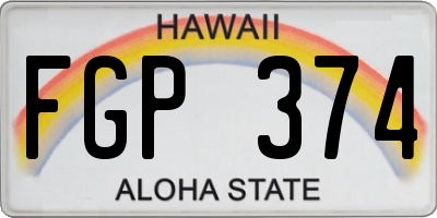 HI license plate FGP374