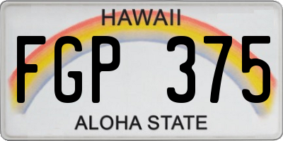HI license plate FGP375