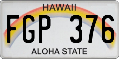 HI license plate FGP376