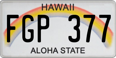 HI license plate FGP377