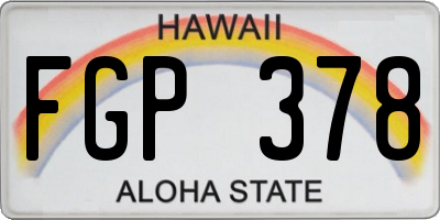 HI license plate FGP378