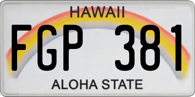 HI license plate FGP381