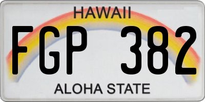 HI license plate FGP382