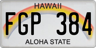 HI license plate FGP384