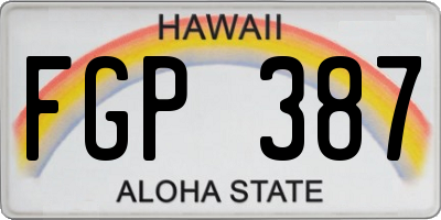 HI license plate FGP387