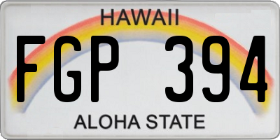 HI license plate FGP394
