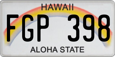 HI license plate FGP398