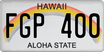 HI license plate FGP400