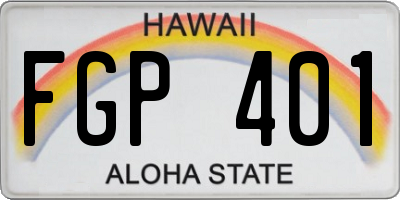 HI license plate FGP401