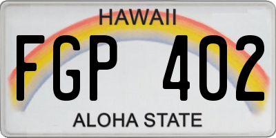 HI license plate FGP402