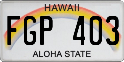 HI license plate FGP403