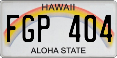 HI license plate FGP404