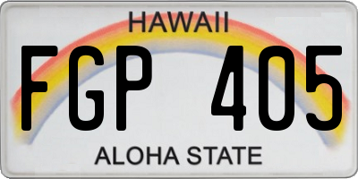 HI license plate FGP405