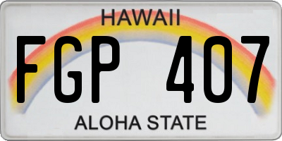 HI license plate FGP407
