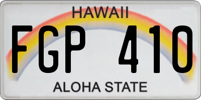 HI license plate FGP410