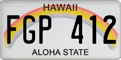 HI license plate FGP412