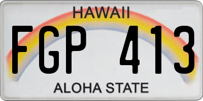 HI license plate FGP413