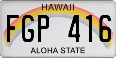 HI license plate FGP416
