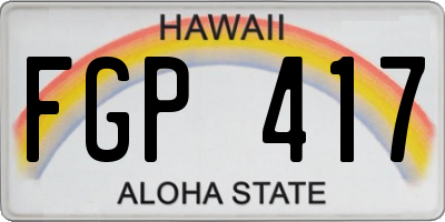 HI license plate FGP417