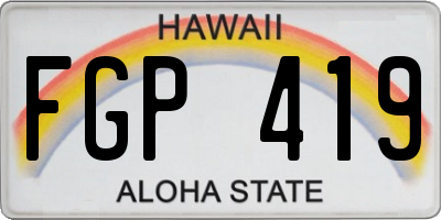 HI license plate FGP419