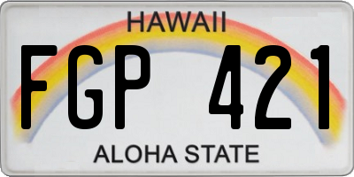 HI license plate FGP421