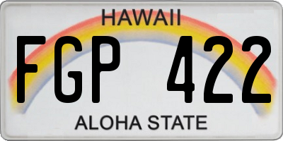 HI license plate FGP422