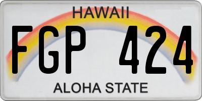 HI license plate FGP424