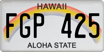 HI license plate FGP425