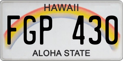 HI license plate FGP430