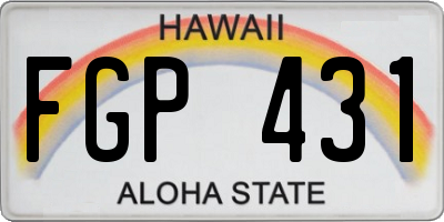 HI license plate FGP431